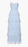 A Line Spaghetti Strap Chiffon Light Sky Blue formal dresses Bridesmaid Dresses evening gown Prom Dress HZ0311