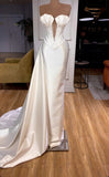 Glamorous Ivory Mermaid Long Prom Dress With Appliques HZ0311