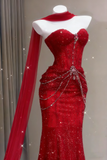 Blue Mermaid Prom Dress Aesthetic Sweetheart Tulle Long Formal Evening Dresses HZ0311