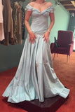 Elegant Mermaid Off The Shoulder Blue Chiffon Long Prom Dresses Evening Gowns Vestidos De Dia HZ0311