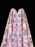 Floral Prom Dress Aesthetic A line Sweetheart With Cape Chiffon Style Impress Long Prom Dresses Party Formal Gowns HZ0311