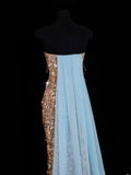 Affordable Sequin 1950s Formal Mermaid Strapless Champagne With Beads Style Impress Long Prom Dresses Party Formal Gowns HZ0311