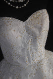 Cute Ball Gown Sweetheart White Satin With Lace Short 18th Birthday Dress Homecoming Dresses Cocktail Gown HZ0311