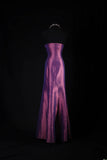 Vintage Mermaid Sweetheart Grape Taffeta Long Party Dress With Beads 1950s Retro Classy Birthday Dinner Prom Dress HZ0311