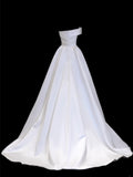 Elegant Women's Ball Gown Sweetheart With Pleated Sleeves White Long Wedding Gowns Dresses HZ0311
