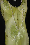Women's Cocktail Party Gowns Sheath V Neck Floral Lace Green Slim Long Graduation Dinner Outfits Prom Dresses HZ0311