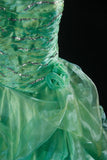 Chic Ball Gown Strapless Green Short 16th Birthday Dress Organza Homecoming Dresses Cocktail Gown HZ0311