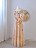 Cute A line Strapless With Long Sleeves Lace Floral Long Prom Dresses Formal Party Dress Prom Gown HZ0311