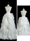 Vintage Ball Gown Spaghetti Strap Sleeveless White Fitted Long Wedding Dress Bride Gown Wedding Dresses HZ0311