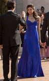Chic Mermaid Halter Royal Blue Wedding Guest Dresses Long Prom Formal Dresses HZ0311